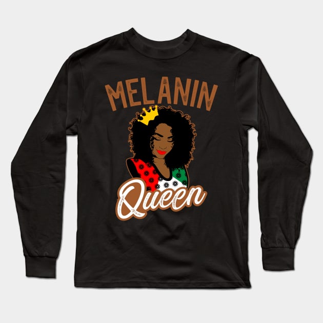 Melanin Queen Long Sleeve T-Shirt by BadDesignCo